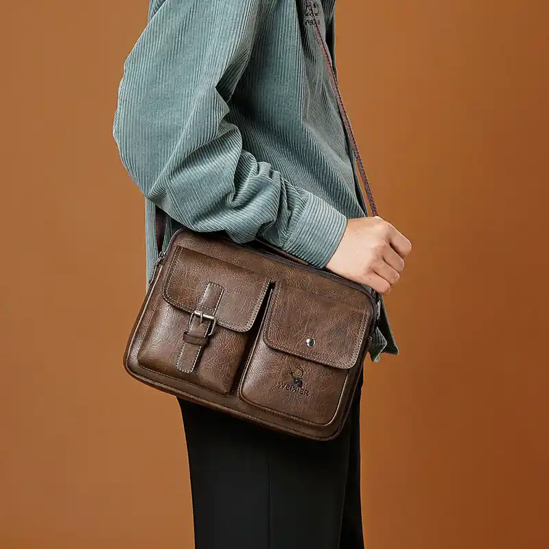 PU Leather Men's Shoulder Bag Vintage Male Messenger Bags Men Business Crossbody Bag