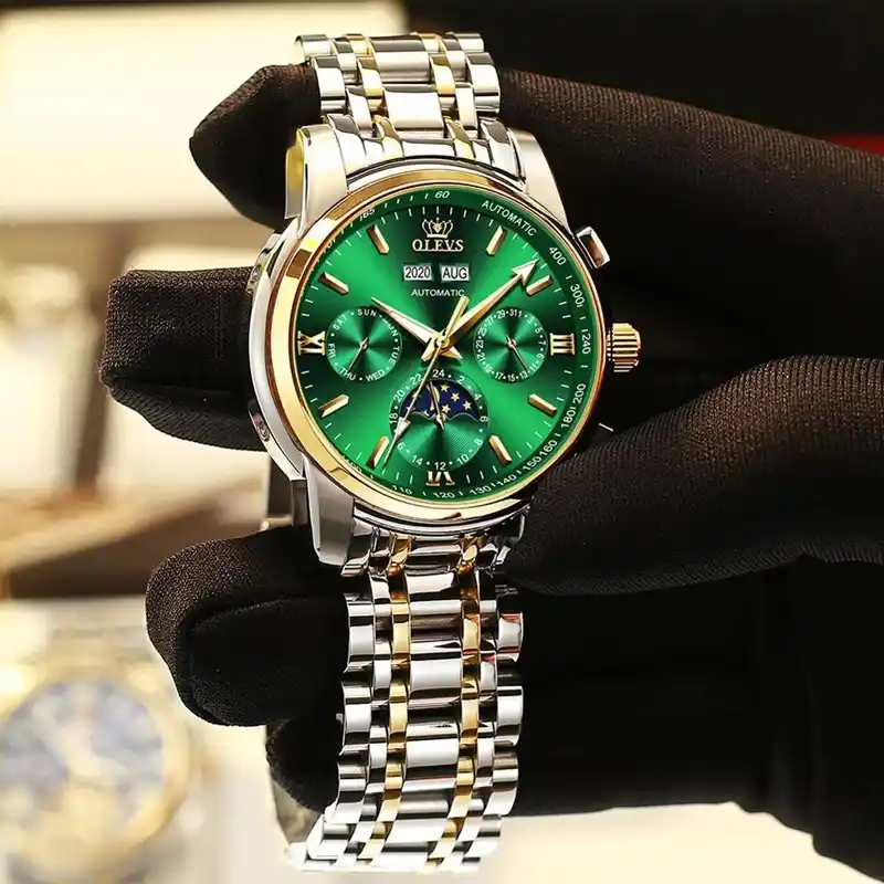 Waterproof OLEVS Automatic Mechanical Watches for Men, No Battery