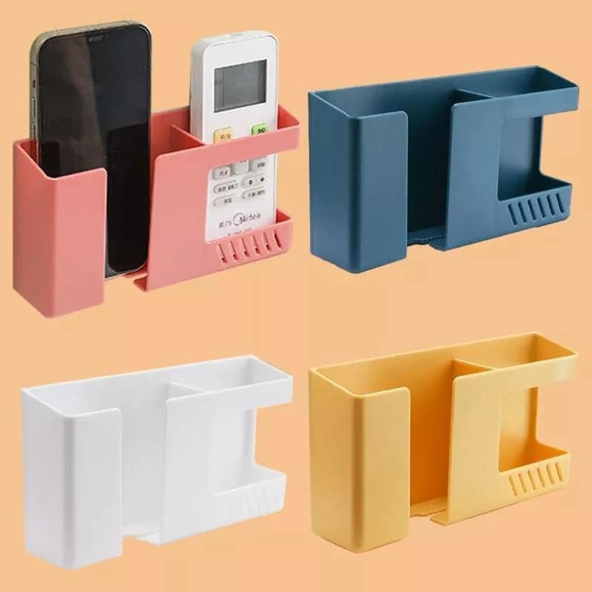 Wall-Mounted 2-In-1 Mobile Phone Charging Stand Multifountion Storage Holder Bracket