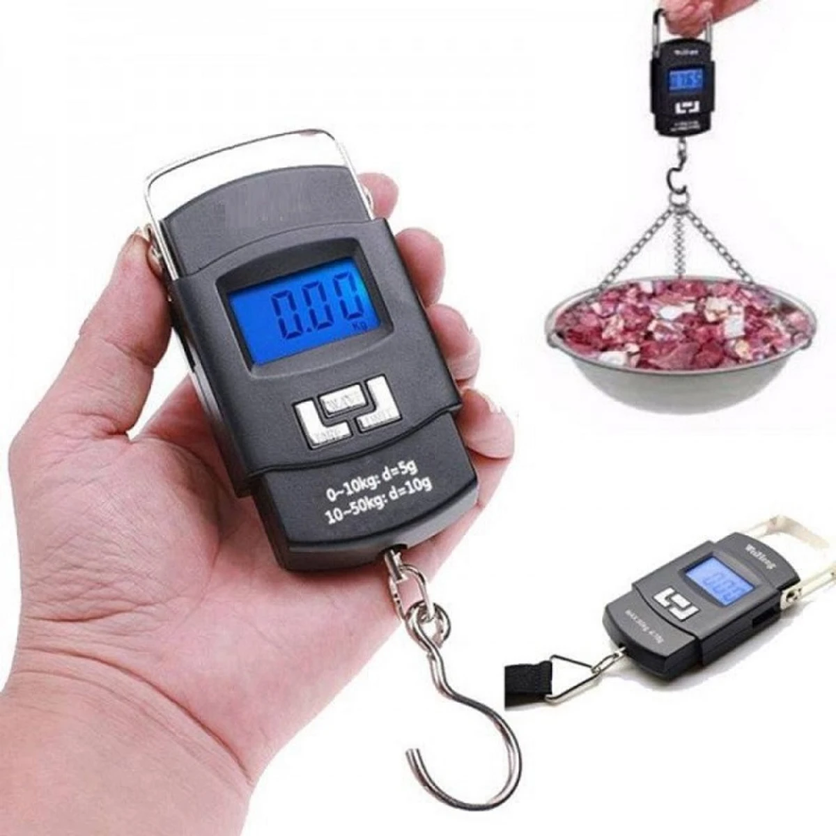 Portable Handy Mini Digital Electronic luggage Weight Scale (50kg) - Black