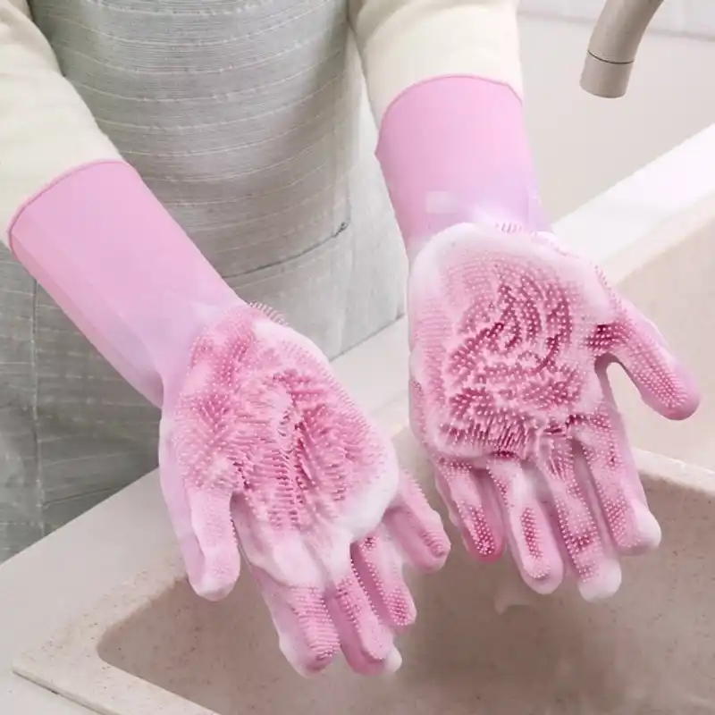Silicone Dish Washing Kitchen Hand Gloves - 1 Pier