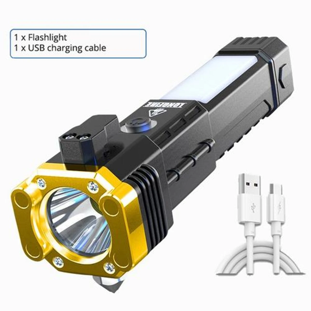 Portable Rechargeable Torch LED Flashlight With Power bank