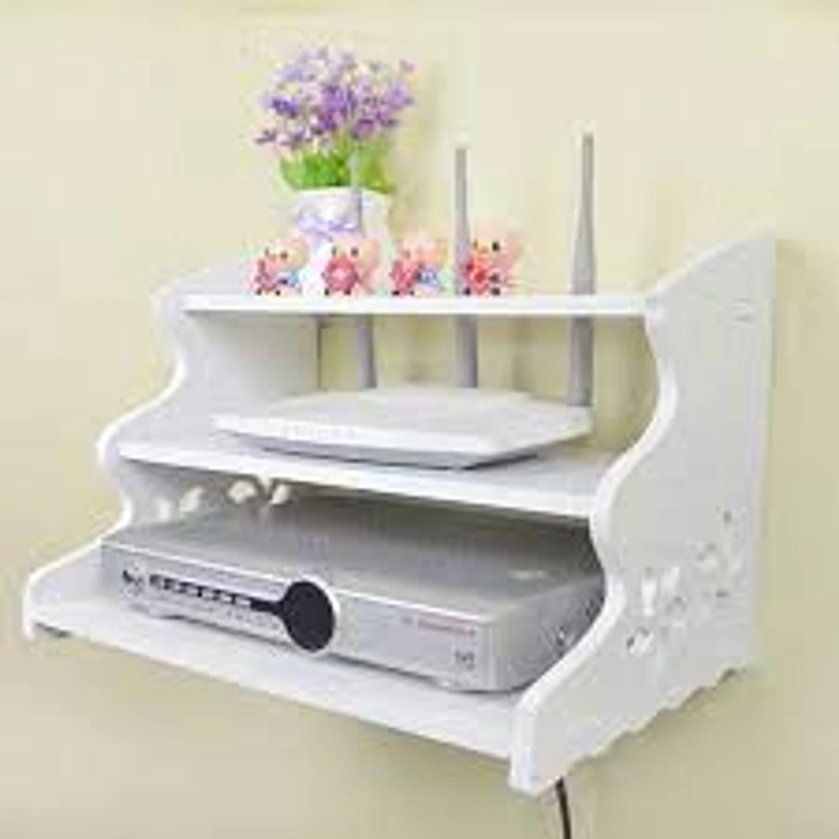 WiFi Router storage Stand Set Wall Floating Shelves Wall Mount Model big (3 layer)