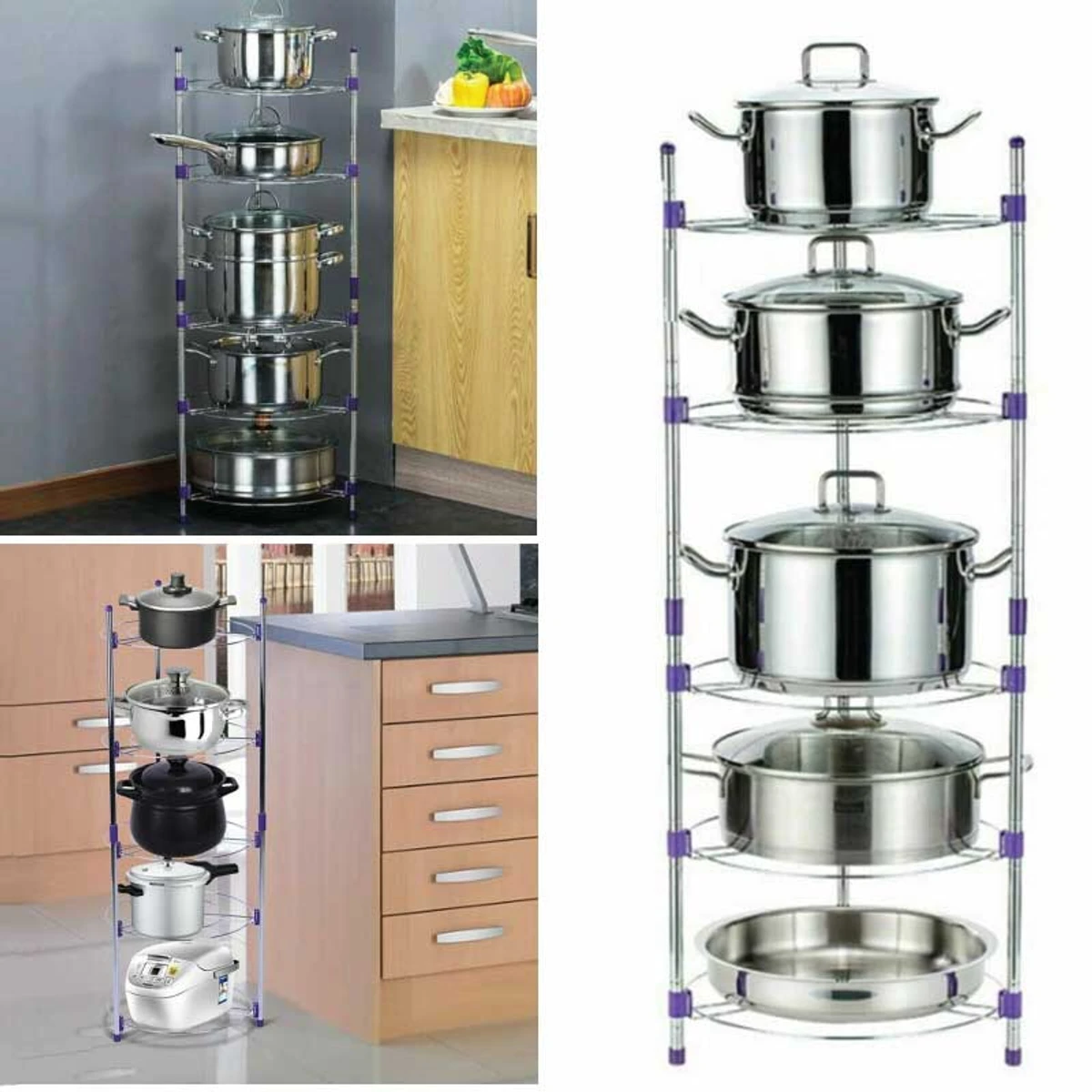 Super Pot Stand 5 Layer Kitchen Pot Organizer