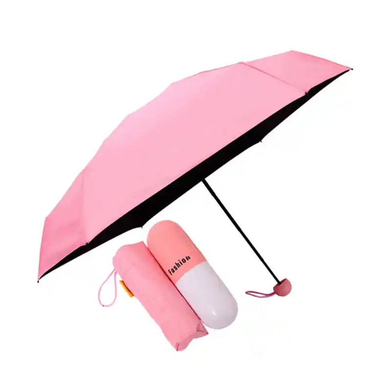 Folding Umbrella with Cute Capsule Case