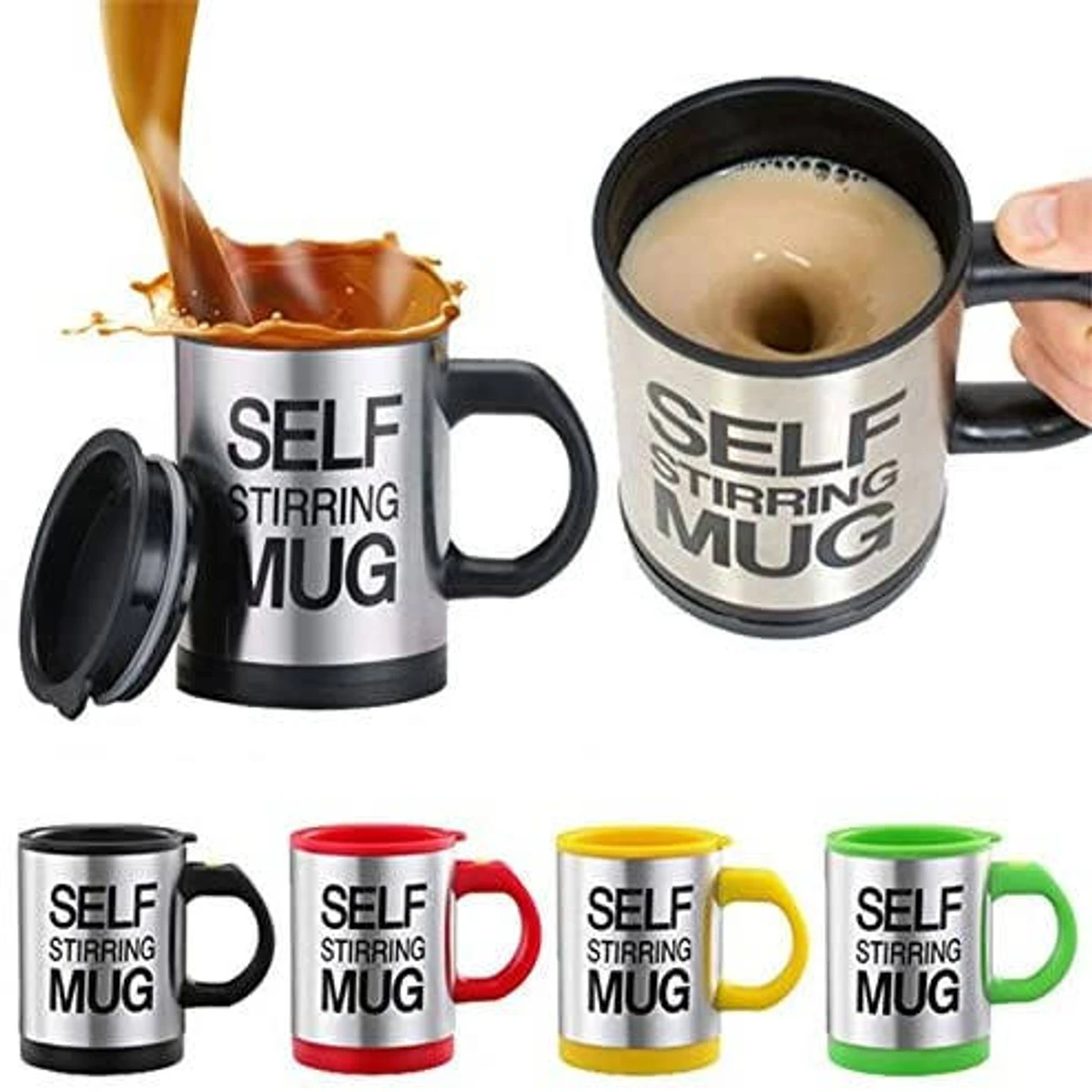 Multicolor Self Stirring Coffee Milk Mixing Mug Stainless Steel Thermal Cup Electric Smart Cup-1 pcs - Coffee Mug - Coffee Mug