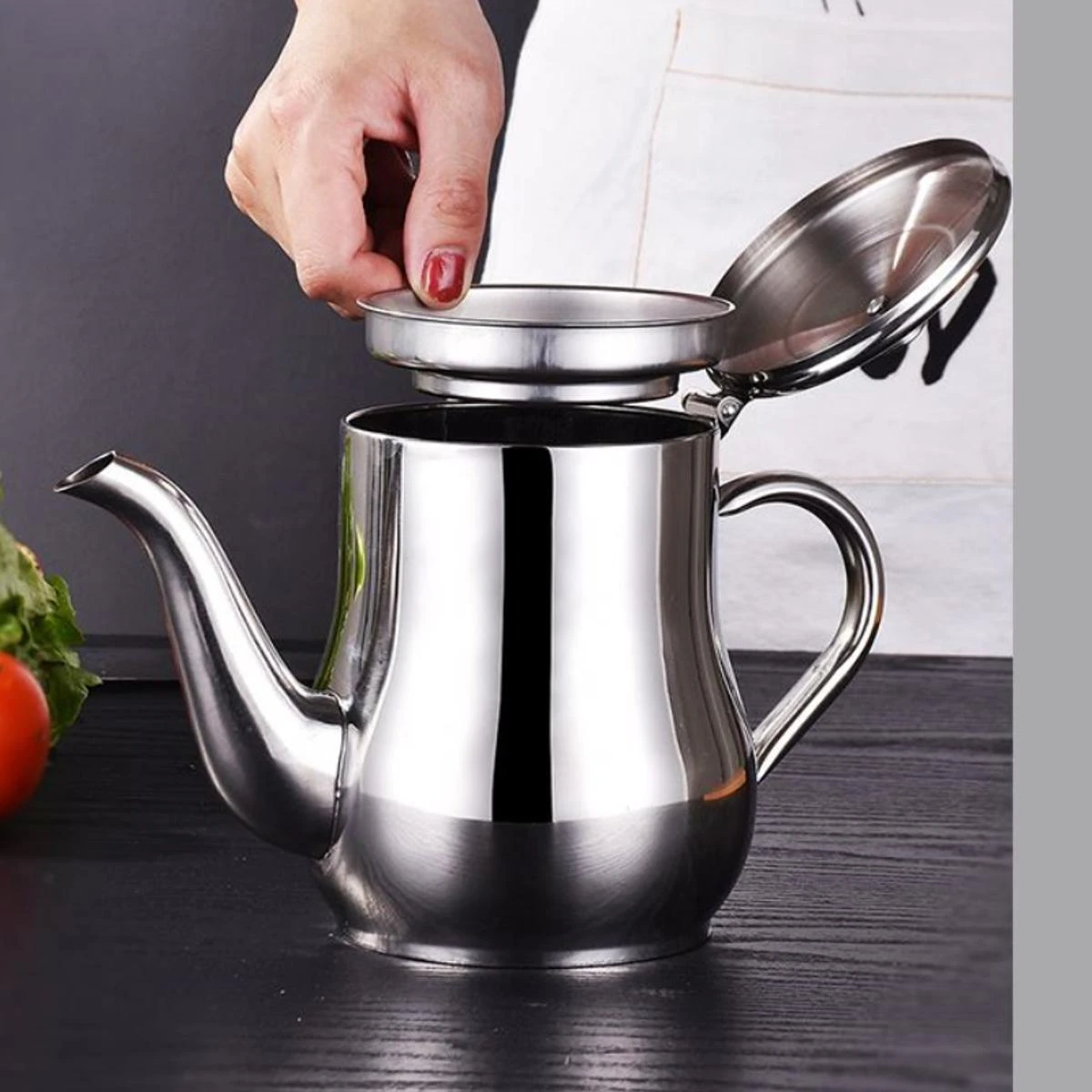 Stainless Steel Oil Strainer Pot Container Jug