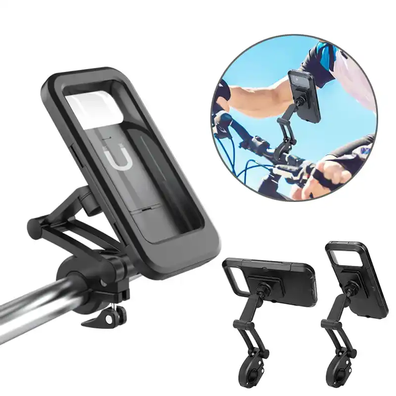 Waterproof TPU Touch Screen 360° Universal Adjustable Phone Mount Holder for Motorcycle and Bicycle