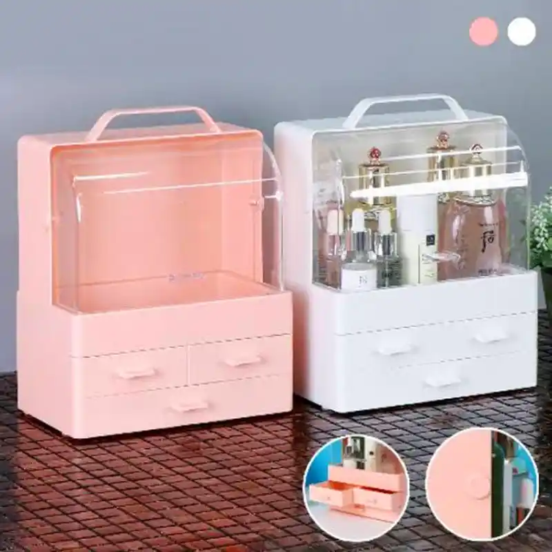 Cosmetic Storage Box Dust Proof Desktop Makeup Case - Make Up Organizer