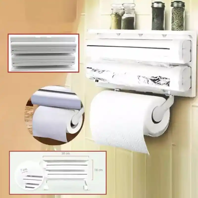 3 in 1 Triple Paper Dispenser Foil Paper, Tissue and Paper Dispensers