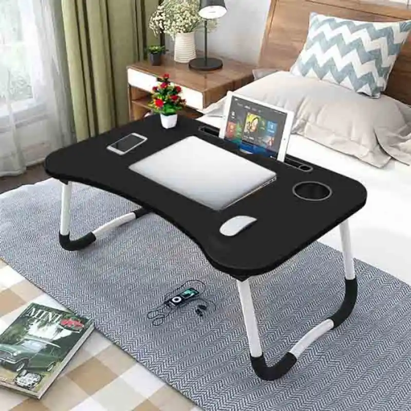 Folding Desk Home Computer Stand Laptop Desk Notebook Desk Laptop Table- Black