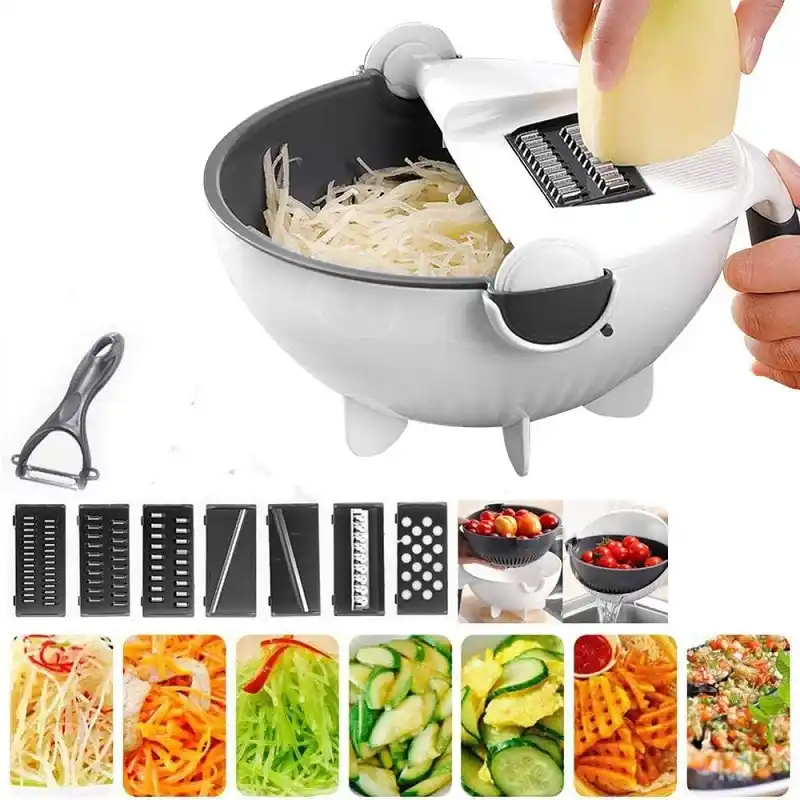 New 9 in 1 Multifunction Magic Rotate Vegetable Cutter