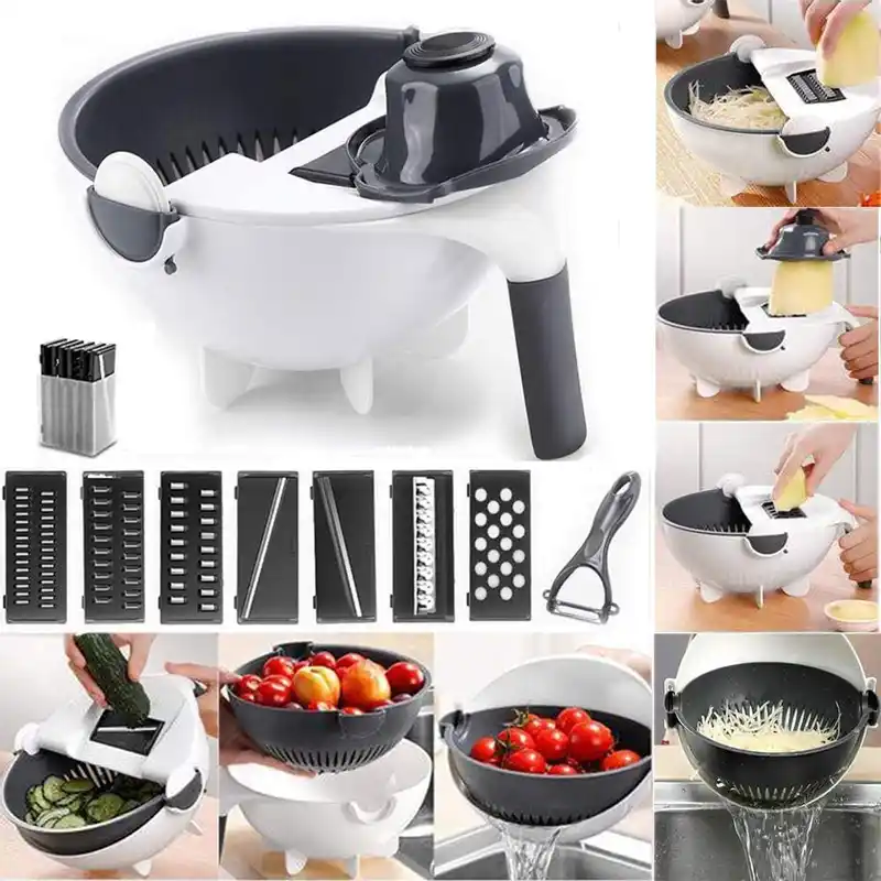 New 9 in 1 Multifunction Magic Rotate Vegetable Cutter