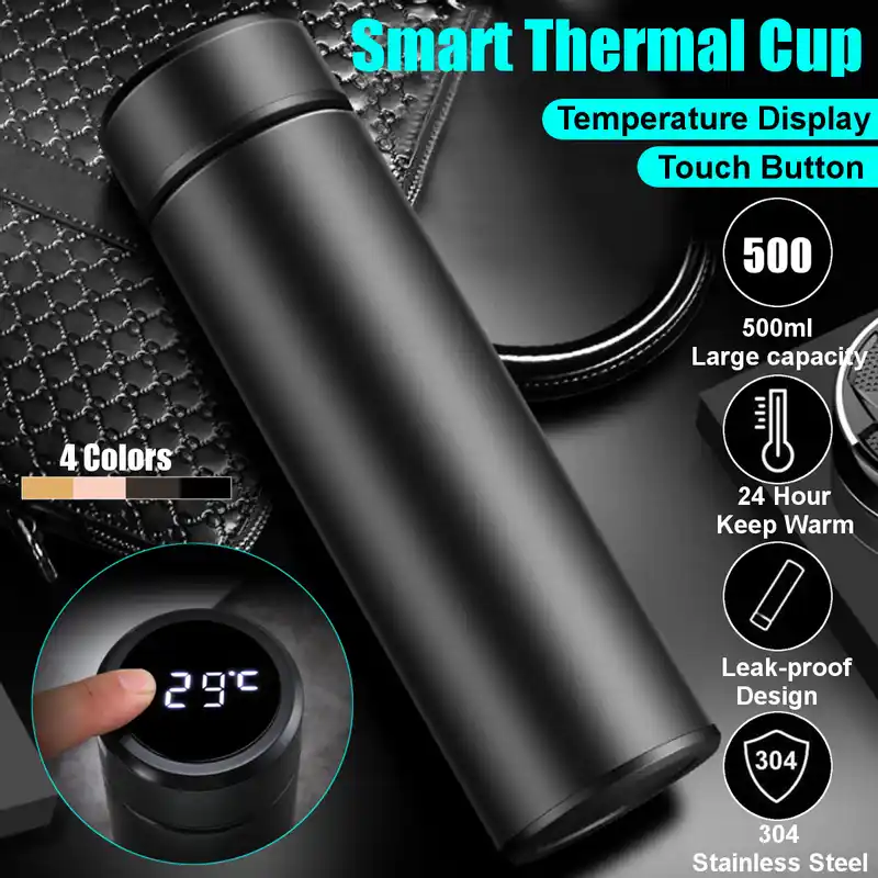 Touch Screen Stainless Steel Vacuum Thermal Flask with LED Temperature Display Double Walled Vacuum Insulated hot and cold both