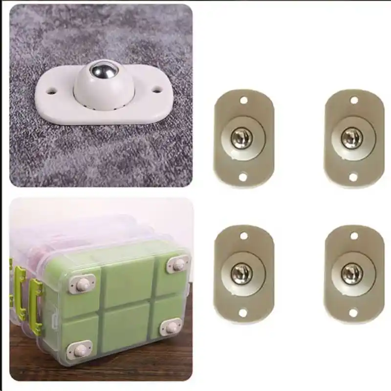 4PCS/Set Adhesive Pully Castor Ball Transfer Unit for Storage Box, Trolley, Chair, Universal Furniture