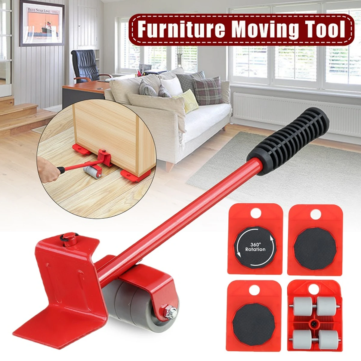 Furniture Easy Moving Tool Set, Heavy Furniture Moving & Lifting System