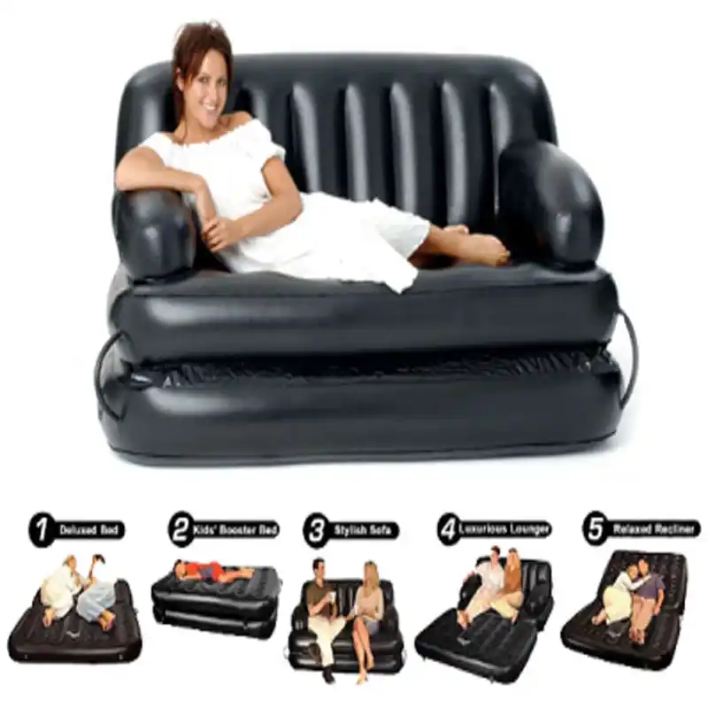 5 in 1 Inflatable Double Air Bed cum Sofa